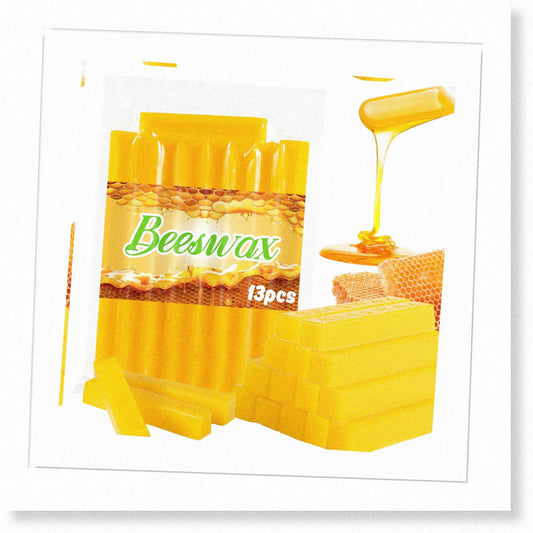 Honey Glow 12PCS Beeswax Bar - 300g Block for Candles, Skincare, DIY Projects - Triple Filtered Yellow Beeswax for Lip Balms, Lotions, Soap