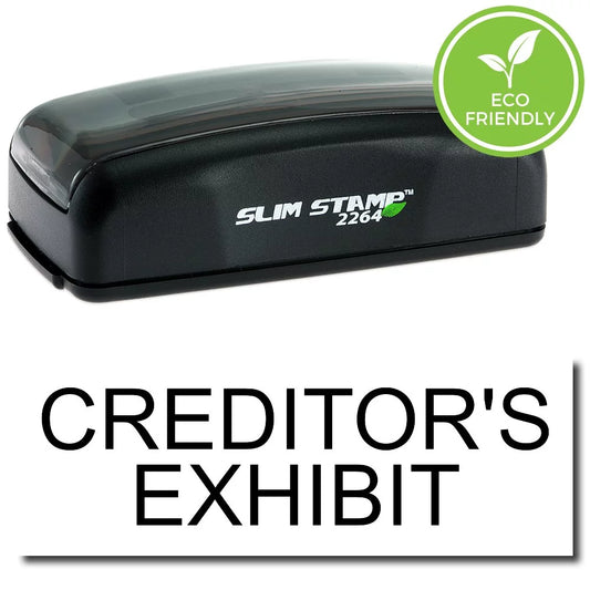 Large Pre-Inked Creditors Exhibit Stamp with Green Ink