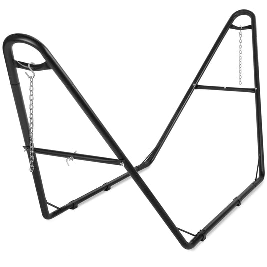 Best Choice Products Outdoor Adjustable Steel Hammock Stand for 9-14ft Hammocks w/ Hooks, Carrying Bag, 450lb Capacity