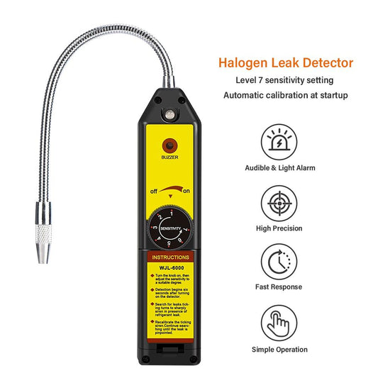 Shinysix Freon Leak Detector WJL-6000 Refrigerant HVAC Leakage Tester for R134a R410A R12 R22 R404A