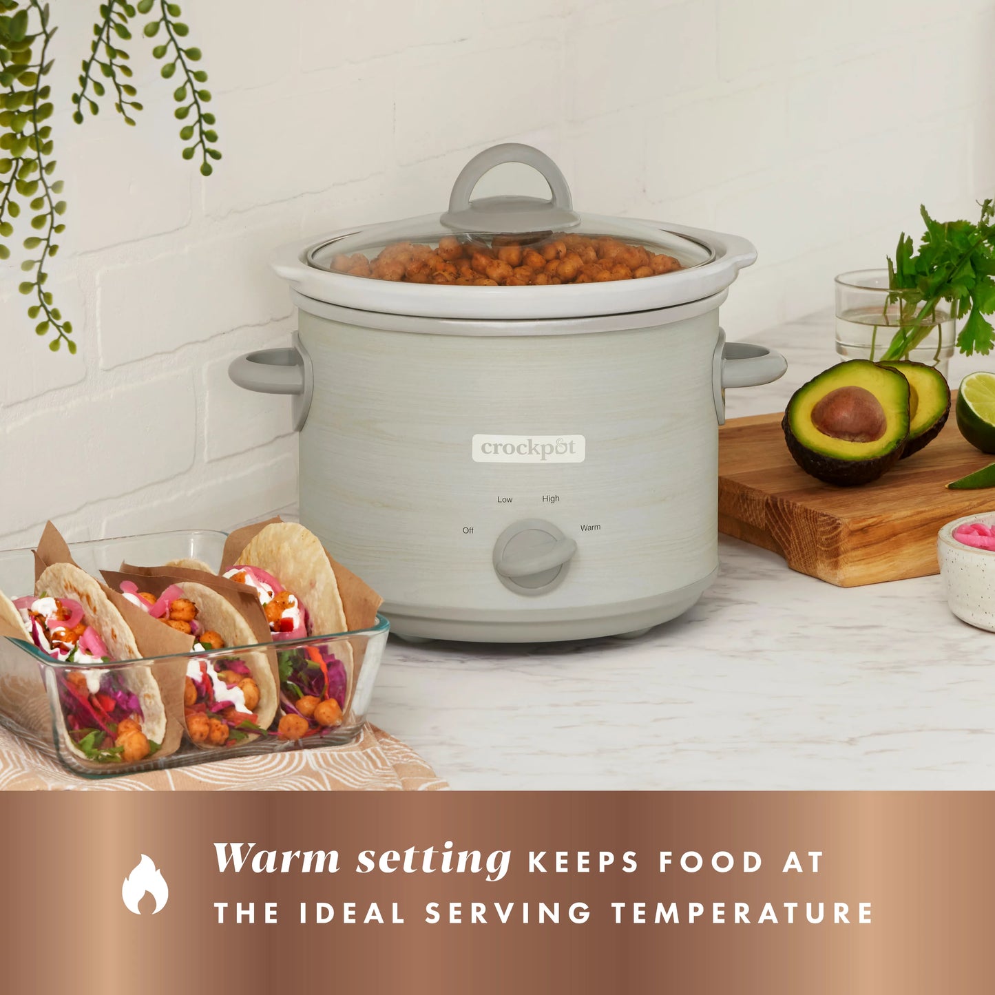 Crockpot Design Series 3-Quart Manual Slow Cooker, Woodgrain
