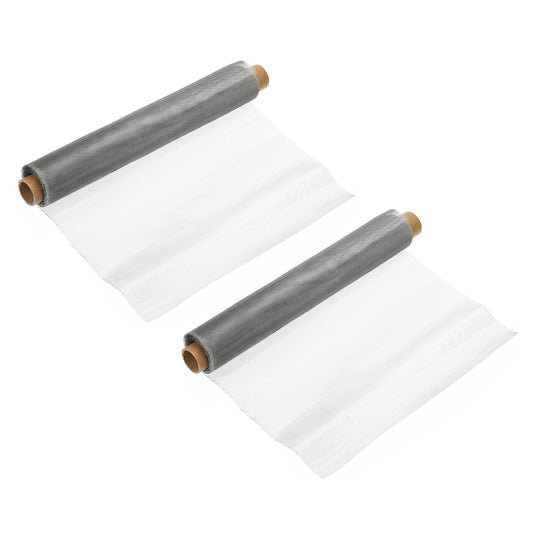 Uxcell 11.8x3.3ft 304 Stainless Steel Wire Mesh Screen 50 Mesh Woven Air Vent Filter Mesh for Window Garden Cage 2 Pack