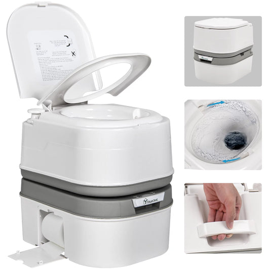 Dextrus 6.34 Gallon Portable toilet, RV Porta Potty, outdoor camper toilets, Camping toilet,Camping Porta Potty with Paper and Detergent Collection