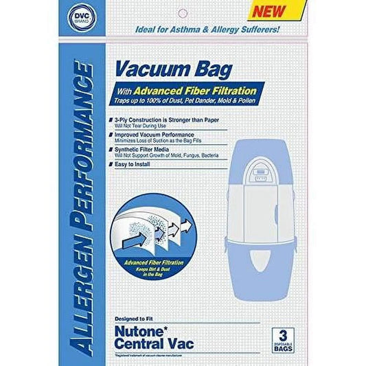 Nutone 391 HEPA Cloth Central Vacuum Bags, 6 Pack