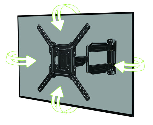 onn. Full-Motion Cross-Arm Mount Kit for 32-47” TVs, Low-Profile Extend & Tilt (with Built-in-Leveler)