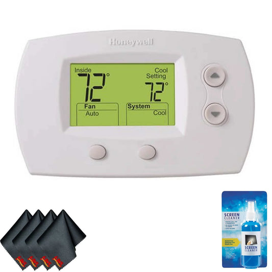 Honeywell TH5220D1029 Focuspro 5000 Non-Programmable Thermostat With Screen Cleaning Kit
