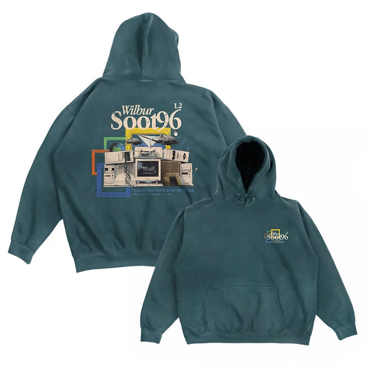 Wilbur Soot Merch Washed Green Computing Hoodie Dream Team SMP Flannel Plush Sweatshirt 3D Long Sleeve Women Men's Hoodie