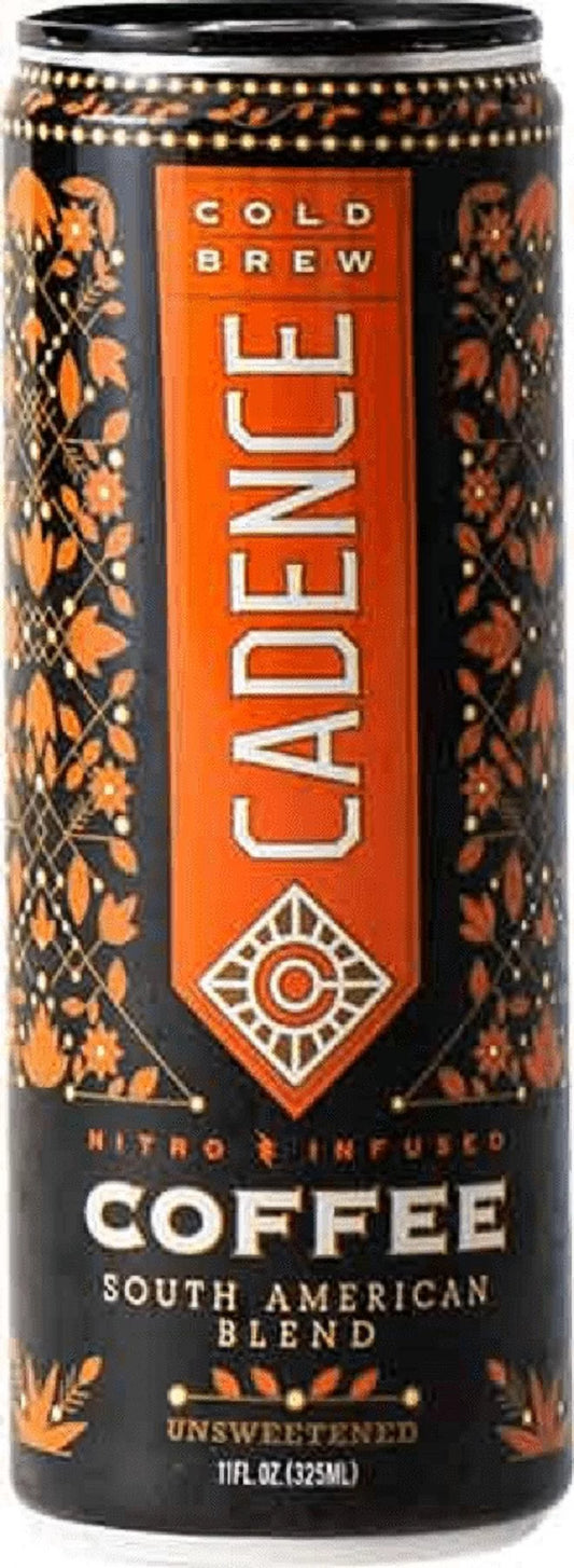 Cadence Cold Brew Nitro-Infused South American Blend Coffee-Low Calorie & Naturally Sweet- Case Pack of 12