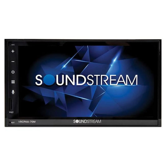 Soundstream VRCPAA-70M VRCPAA-70M 7-Inch Double-DIN Mechless Head Unit with Bluetooth, Apple CarPlay, and Android Auto