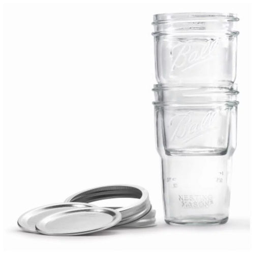 1 PC,Ball 2134924 Wide Mouth Pint Nesting Jar, 4 Pack
