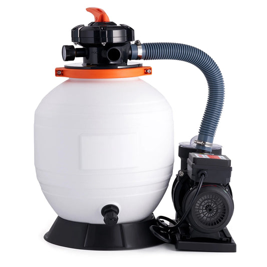 Sand Filter Above Ground with 3/4HP Pool Pump 3000GPH Flow 14 6-Way Valve SKYSHALO