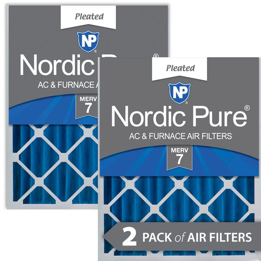 Nordic Pure 16x24x4 (3 5/8) Pleated MERV 7 Air Filters 2 Pack