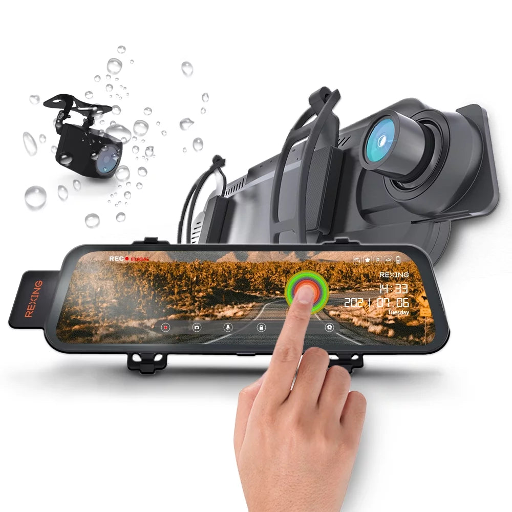 Rexing M1 HD Dual Channel Mirror Dash Cam