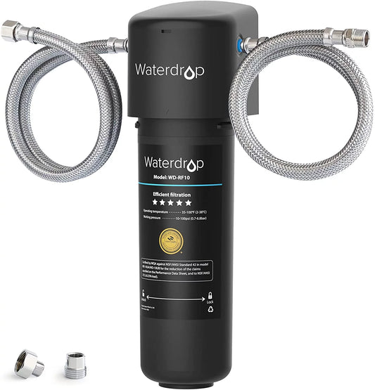 Waterdrop Under Counter Water Filter System 10UA, 8000 Gallons Ultra High Capacity Main Faucet Under Sink Water Filtration System