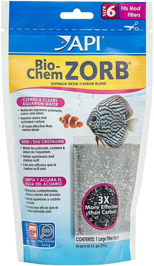API Bio-Chem Zorb Filter Media Cleans and Clears Aquarium Water Size 6 [Aquarium Chemical Media, Aquarium Supplies] 1 count