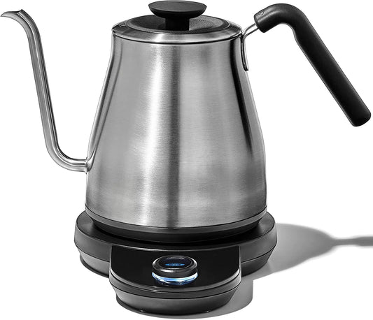 Excellent OXO Brew Gooseneck Electric Kettle \u2013 Hot Water Kettle  Pour Over Coffee & Tea Kettle  Adjustable Temperature  Built-In Brew Timer  Stainless Steel  1L\u200B