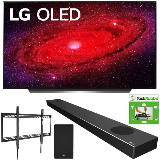 LG OLED77CXPUA 77-inch CX 4K Smart OLED TV with AI ThinQ (2020) Bundle with LG SN9YG 5.1.2 ch High Res Audio Sound Bar + TaskRabbit Installation Services + Monoprice Fixed TV Wall Mount