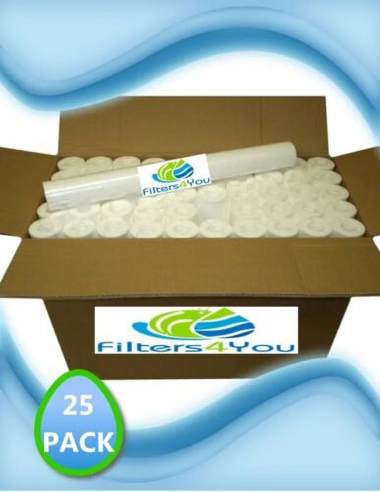 25 Pack 20 x 2.5 Sediment Cartridge Spun Polypropylene Water Filter 5 Micron