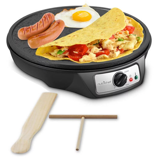 NutriChef AZPCRM12 - Electric Crepe Maker / Griddle, Hot Plate Cooktop