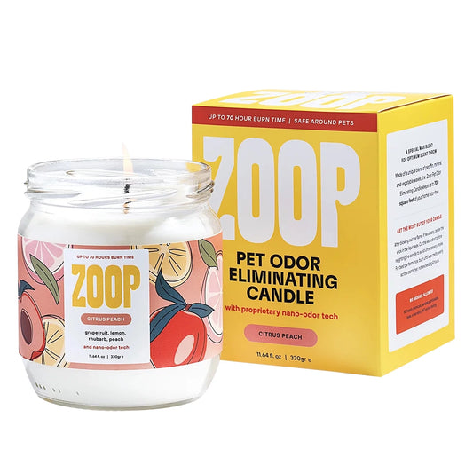 ZOOP Pet Odor Eliminator Candle Odor Eliminator for Home, Citrus Peach 250 ml