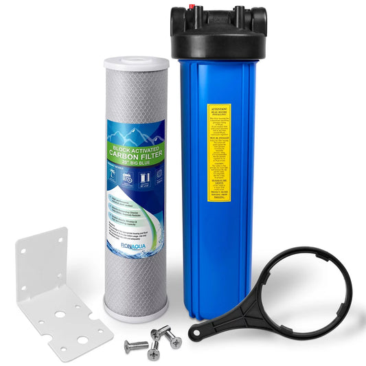 20 Big Blue Whole House Water Filter w/ 5 Micron Activated Carbon Block Water Filter Cartridge