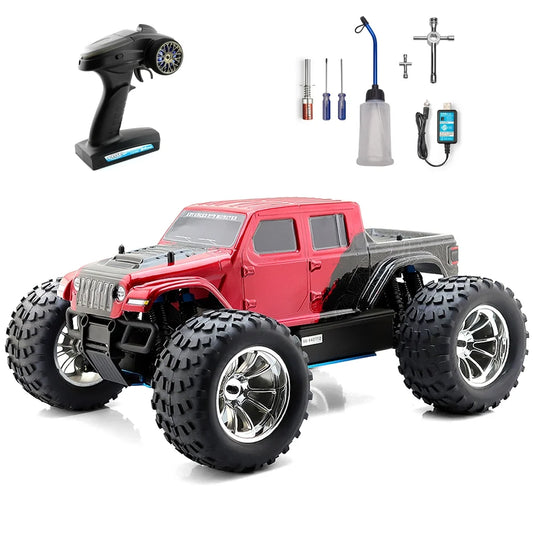 HSP RC Car 1:10 Scale Two Speed Off Road Monster Truck Nitro Gas Power 4wd Remote Control Car High Speed Hobby Racing RC Vehicle Red