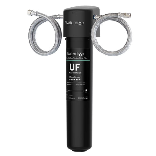 Waterdrop 15UA-UF 0.01 μm Ultra Filtration Under Sink Water Filter System for Batёria Reduction, NSF/ANSI 42 Certified, Direct Connect to Kitchen Faucet, 16K Gallons, Idea for Renting, USA Tech