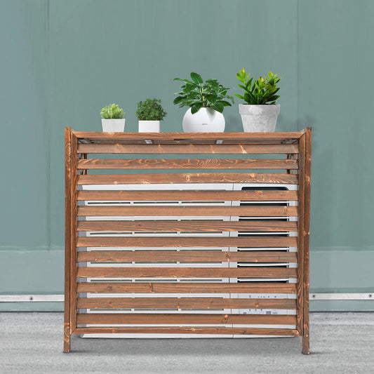 Miumaeov Air Conditioner Fence Wood Air Conditioning Outside Unit Privacy Screen Fence Panel 39W x 37H