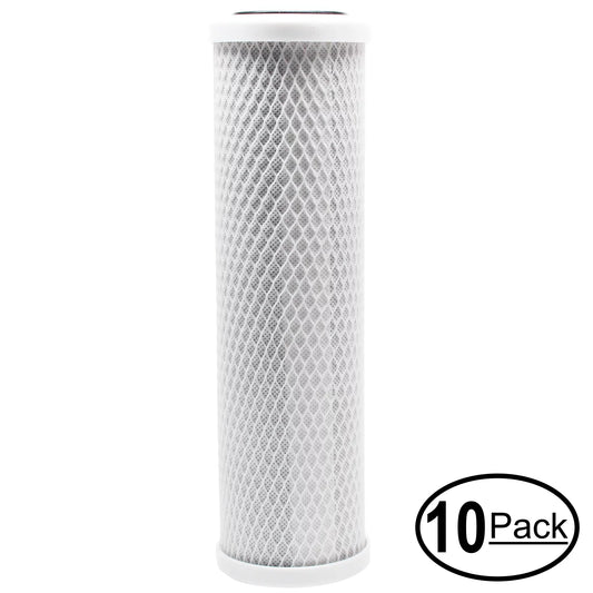 10-Pack Compatible with GE GXWH20S Activated Carbon Block Filter - Universal 10 inch Filter for GE SINGLE SUMP WHOLE HOME FILTRATION SYSTEM - Denali Pure Brand