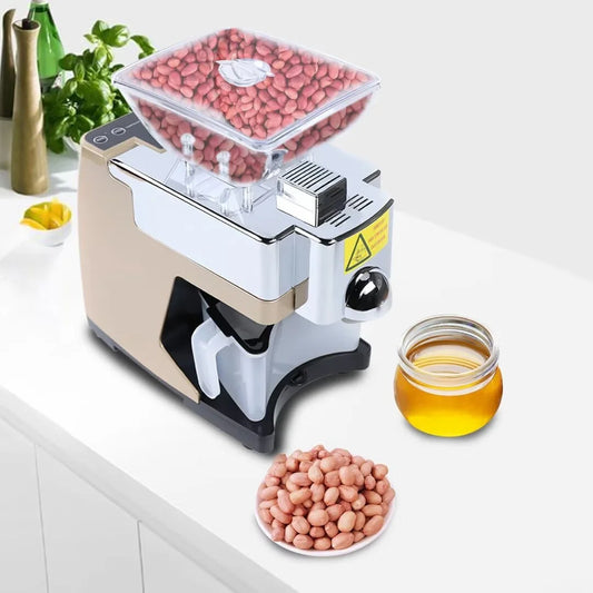 MIDUO 450W Automatic Oil Press Machine, 110V Comercial Automatic Home Oil Press Hot/Cold Pressing Machine, Stainless Steel Peanut Nuts Seed Olive Oil Expeller Extractor for Flax Sesame Canola