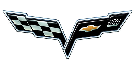 C6 Corvette 100th Anniversary Metal Wall Sign - 32 x 12
