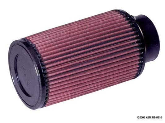 K&N Universal Clamp-On Air Filter: High Performance, Premium, Washable, Replacement Filter: Flange Diameter: 3 In, Filter Height: 8 In, Flange Length: 1.75 In, Shape: Round Tapered, RE-0910