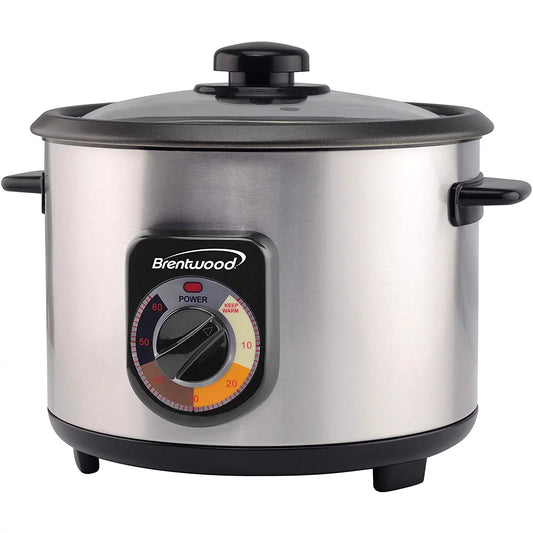 Brentwood 10-Cup Uncooked/20-Cup Cooked 700-Watt Stainless Steel Crunchy Persian Rice Cooker with