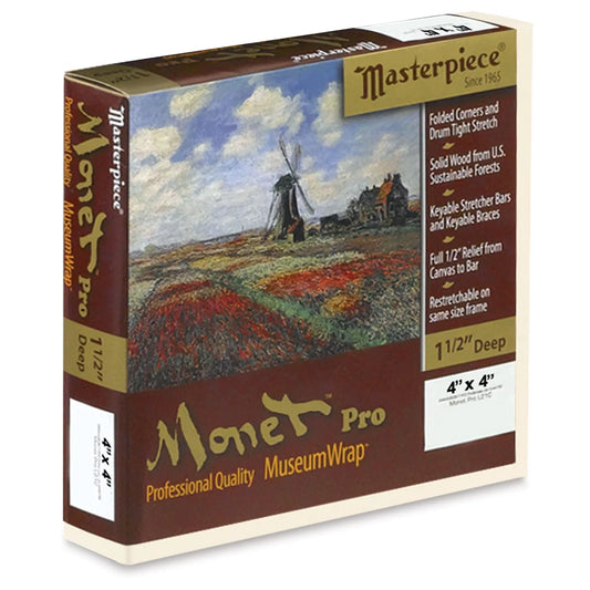 Masterpiece Monet Pro Linen Canvas - 4 x 4, Oil Primed
