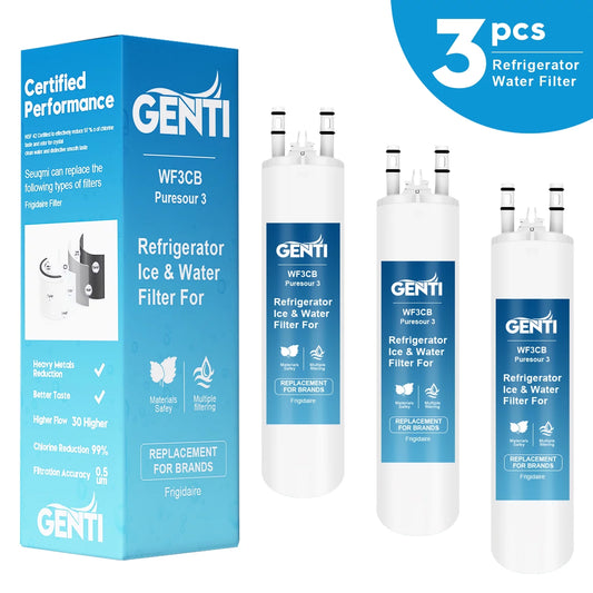 GENTI WF669 Replacement for Frigidaire WF3CB, Pure Source 3, 706465, 242069601, 242086201, 242017800, PS3412266, AP4567491, 2PCS