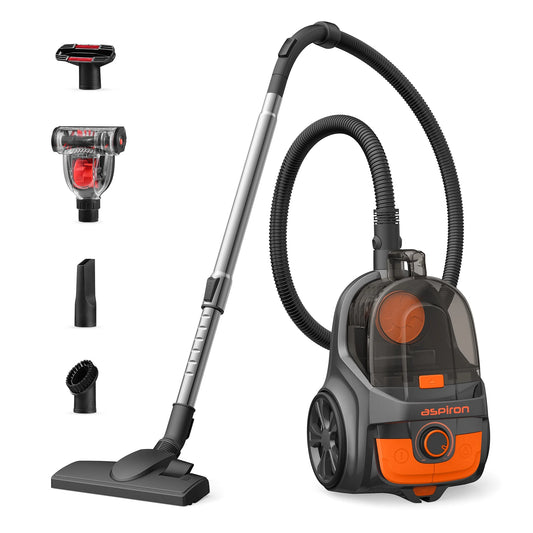 TaoTronics Canister Vacuum Cleaner, 1200W 3.6QT Bagless Vacuum, Turbo Brush, Double HEPA Filter, New