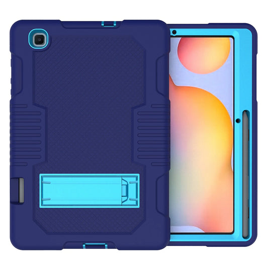 Dteck Case for Samsung Galaxy Tab S6 Lite 10.4 P610 P615 (10.4 inch),Shockproof Armor Rugged Rubber Case Hybrid Hard PC Protective Stand Cover (Without Built-in Screen Protector),Navy+Blue