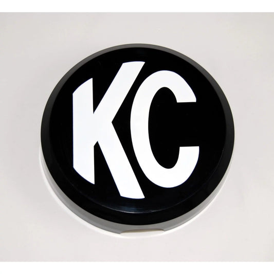 KC HiLiTES 6in. Round Hard Cover for Daylighter/SlimLite/Pro-Sport (Single) - Black w/White KC Logo