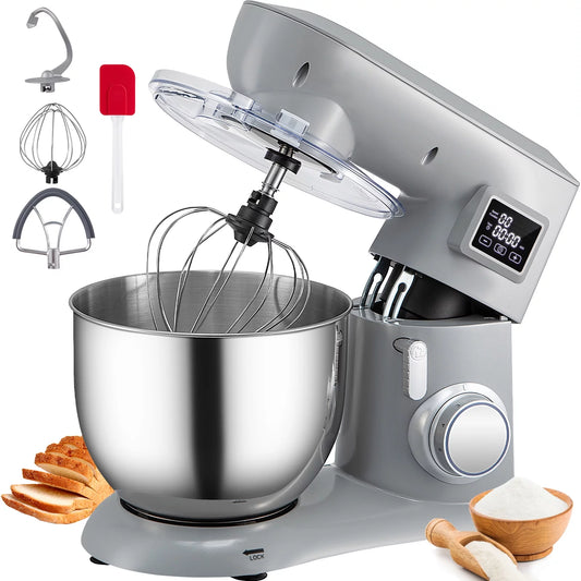 BENTISM 450W Stand Mixer 6-Speed Tilt-Head Dough Mixer 7.4 Qt Bowl 3 Attachments