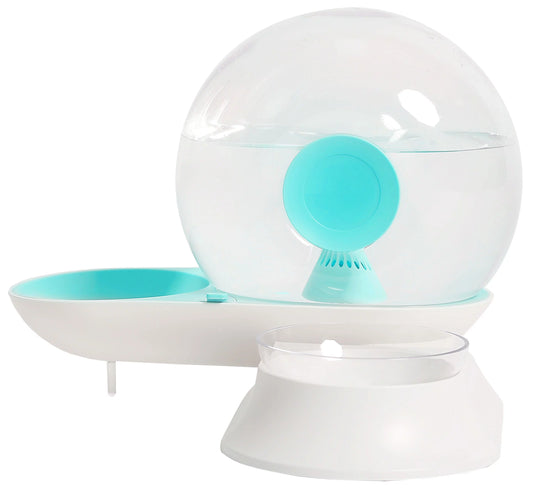 Pet Life  'Auto-Myst' Snail Shaped 2-in-1 Automated Gravity Pet Filtered Water Dispenser and Food Bowl