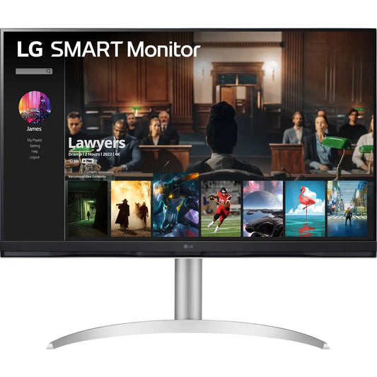 LG Smart Monitor (32SQ730S) - 32 4K UHD (3840 x 2160) Display, webOS Smart Monitor, ThinQ Home, Magic Remote, USB Type-C, 2x 5W Stereo Speakers, AirPlay 2, Screen Share, Bluetooth - (Open Box)