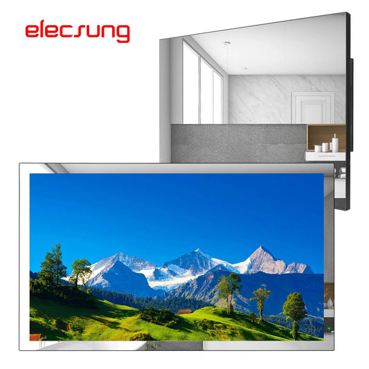 Elecsung 23.8 (24 inches) Smart webOS Mirror LED TV for Bathroom IP65 Waterproof Built-in WiFi Bluetooth Voice Control Model