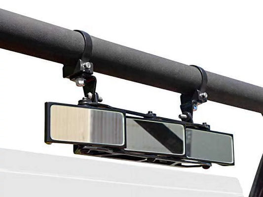SuperATV 3 Panel Rear View Mirror with 1.75 Clamps for 2016+ Polaris General|2017+ Polaris General 4|Adjustable Angles for Extremely Wide Viewing Area|RVM-011-02#GN
