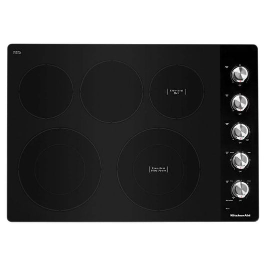 KitchenAid KCES550HSS 30 inch Stainless 5 Element Electric Cooktop