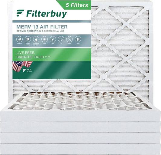 Filterbuy 30x32x2 MERV 13 Pleated HVAC AC Furnace Air Filters (5-Pack)
