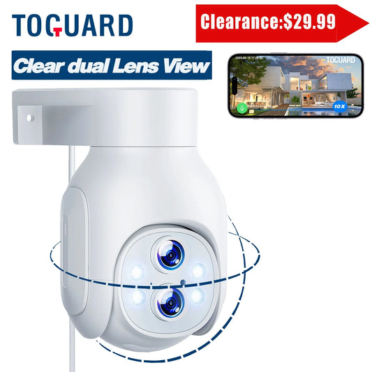 TOGUARD SC22 2K/3MP WiFi Outdoor Security Camera with 10X Hybrid Zoom Wireless Dome Surveillance