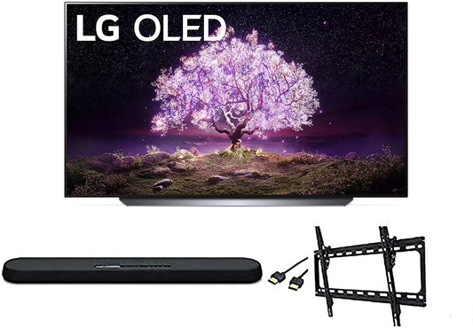 LG OLED65C1PUB C1 65 inch OLED 4K Smart OLED TV w/AI ThinQ Bundle with Yamaha YAS109 Soundbar, Universal Wall Mount, HDMI Cable - LG Authorized Dealer