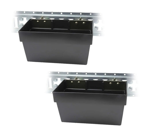 (2 Pack) Heavy Duty E-Track Storage Bin for E-Track Systems - Large E-Track Basket Organizer for Trucks, Enclosed Trailer, Garage, Vehicles - E-Track Accessories for Enclosed Trailer