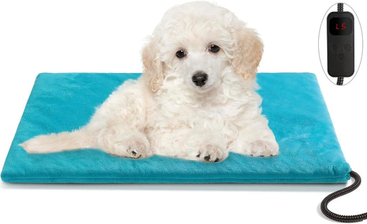 clawsable Super Large Size Pet Heating Pad Electric Heating Pad for Dogs, Waterproof Dog Cat Heated Bed Pad, Adjustable Warming Mat with 6 Temperature & 5 Timers Set Auto Off Anti-Chew Cord