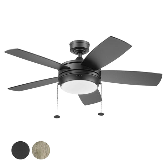 Better Homes & Gardens Peterson 42 Black Indoor Ceiling Fan with Light, 5 Blades, Pull Chains & Reverse Airflow
